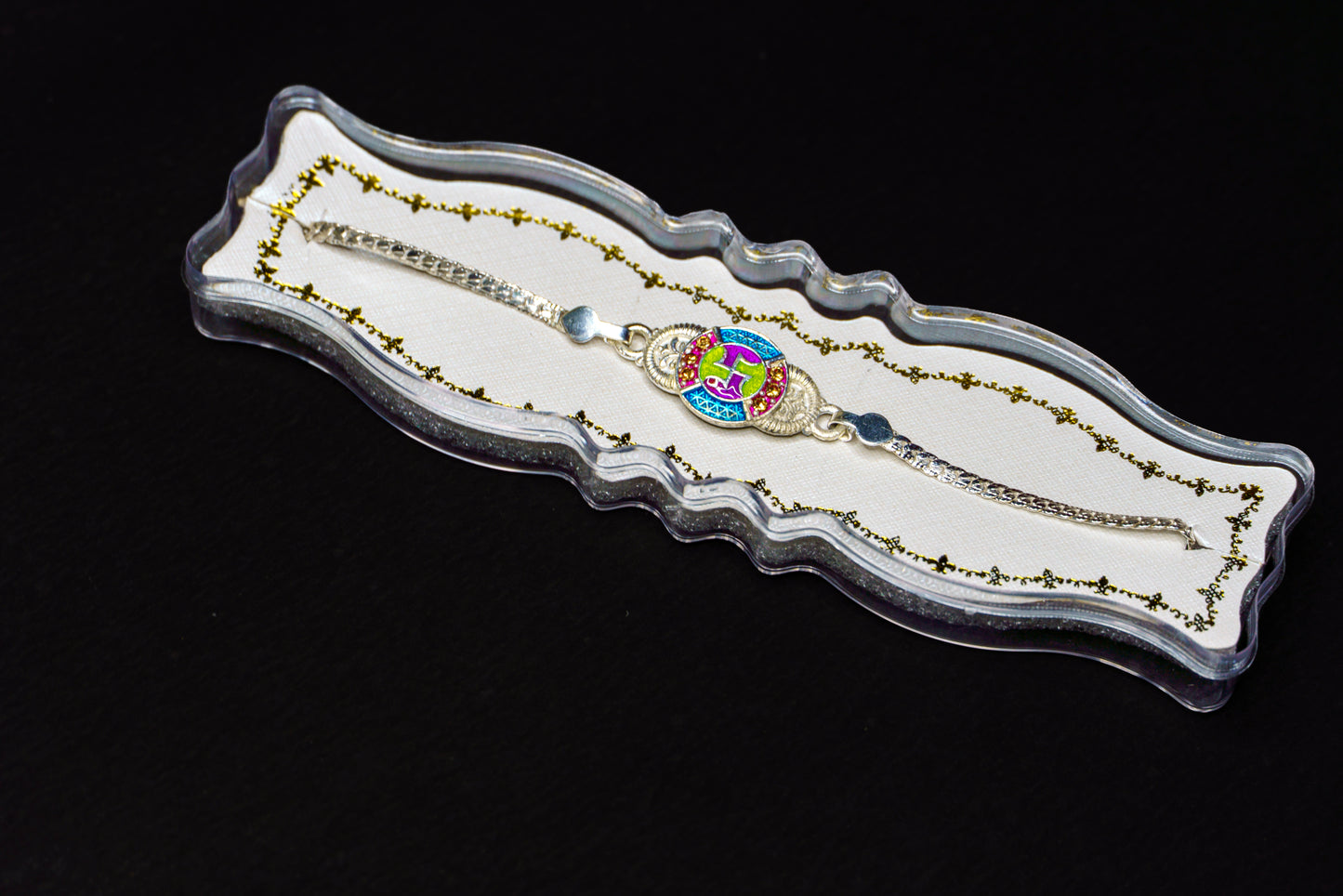 Divine Harmony 925 Silver Meenakari Rakhi