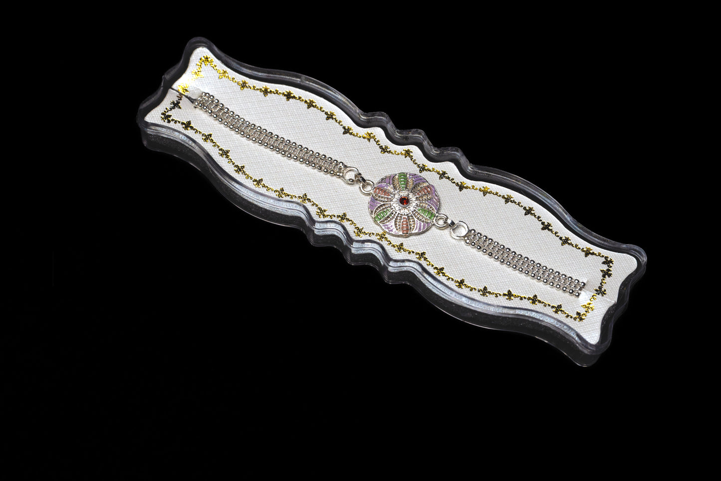 Celestial Grace 0.01 Carat Lab Diamond 925 Silver Rakhi