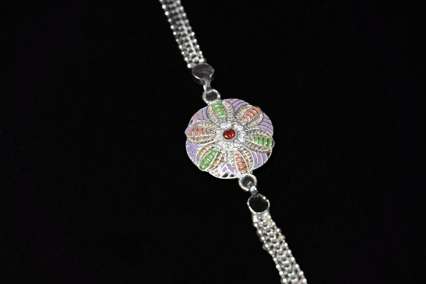 Celestial Grace 0.01 Carat Lab Diamond 925 Silver Rakhi