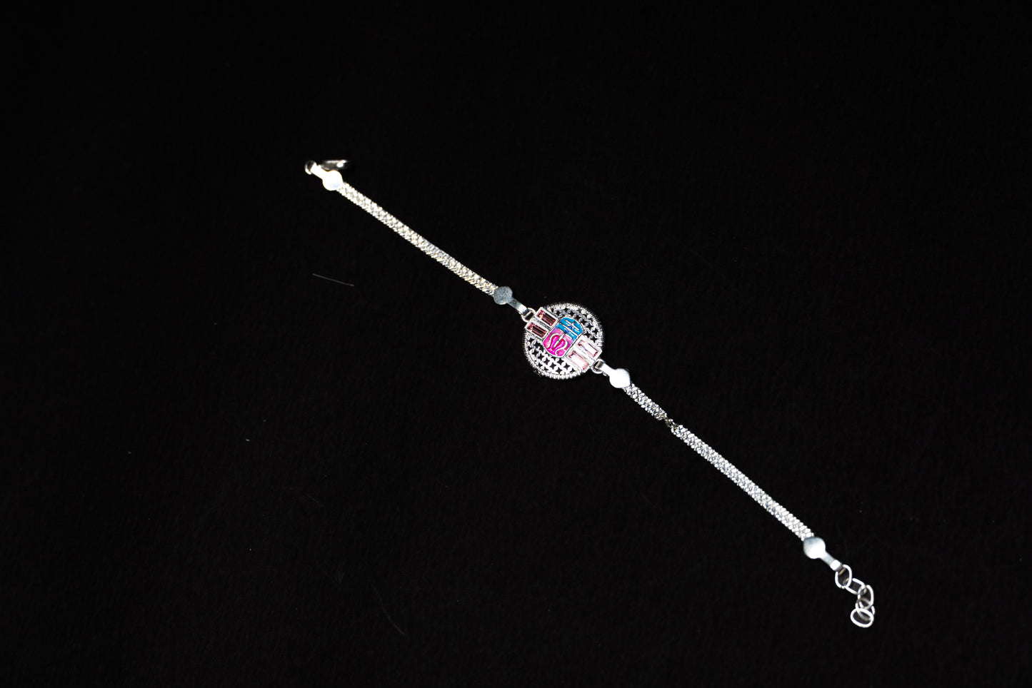 Royal Mosaic 0.01 Carat Lab-Grown Diamond 925 Silver Rakhi