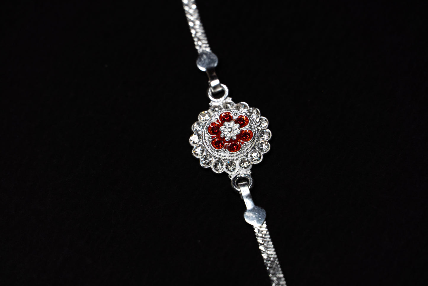 Scarlet Petal 0.01 Carat Lab-Grown Diamond 925 Silver Rakhi