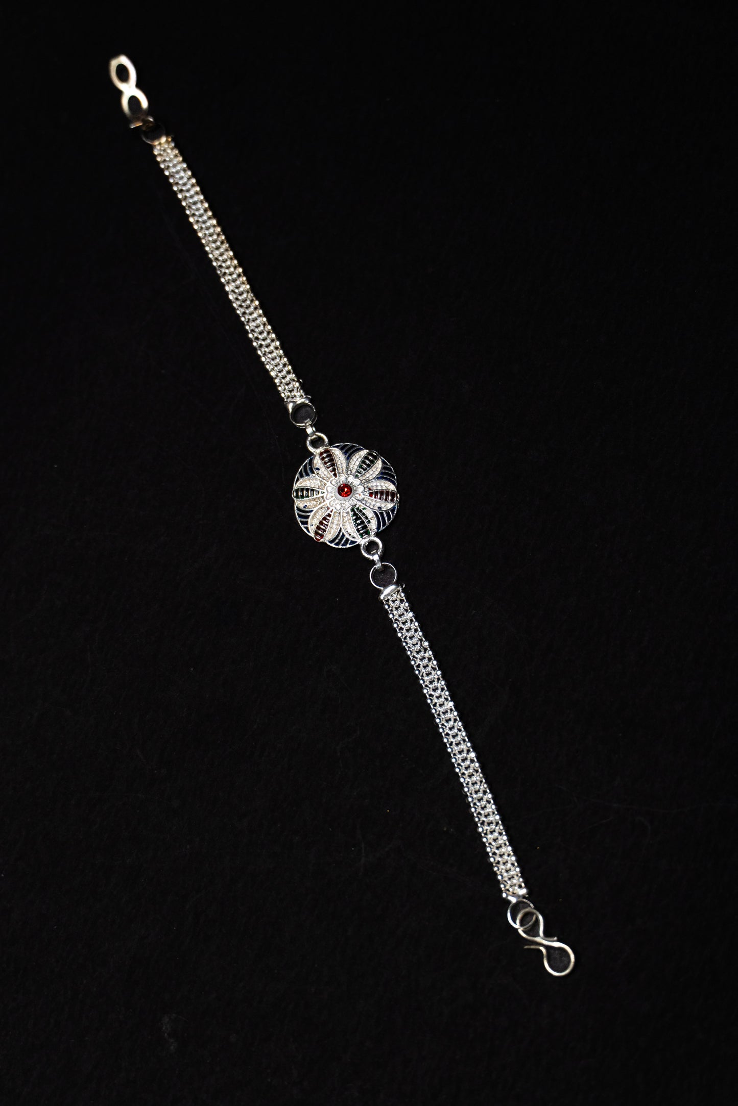 Serene Petal 0.01 Carat Lab-Grown Diamond 925 Silver Rakhi