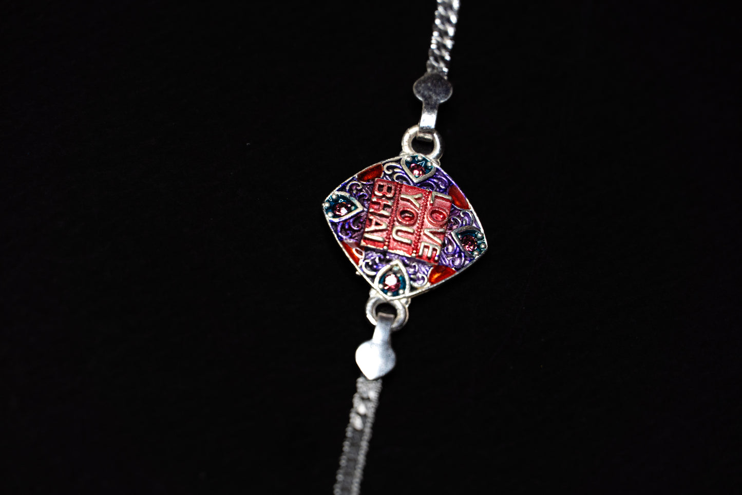Majestic Crest 0.01 Carat Lab-Grown Diamond 925 Silver Rakhi