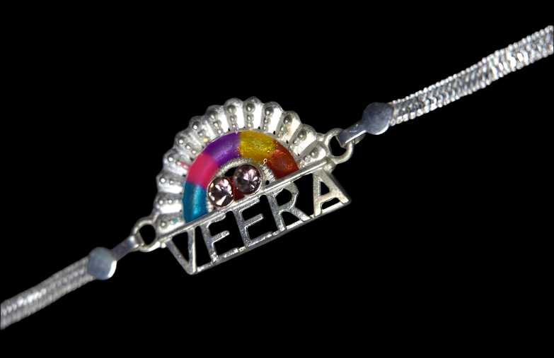 Veera Pride 0.01 Carat Lab Diamond 925 Silver Rakhi