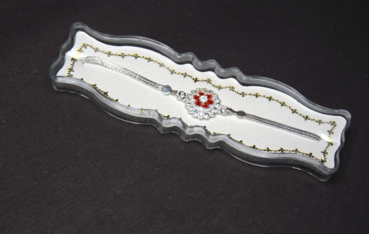 Regal Tricolor Crest 0.01 Carat Lab-Grown Diamond 925 Silver Rakhi