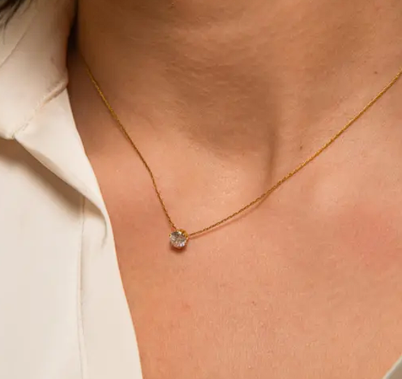Delicate Diamond Studded Necklace