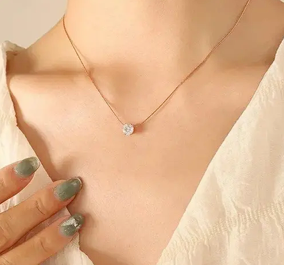 Delicate Diamond Studded Necklace