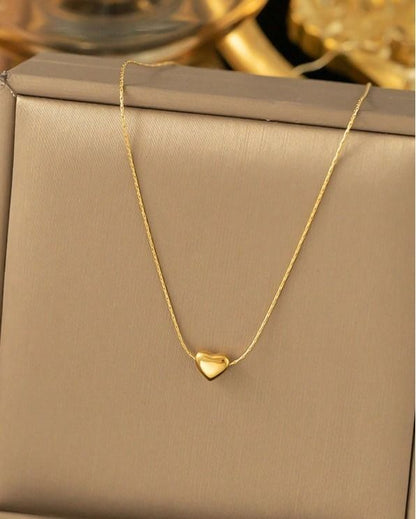 Bold Gold Heart Pendant Necklace