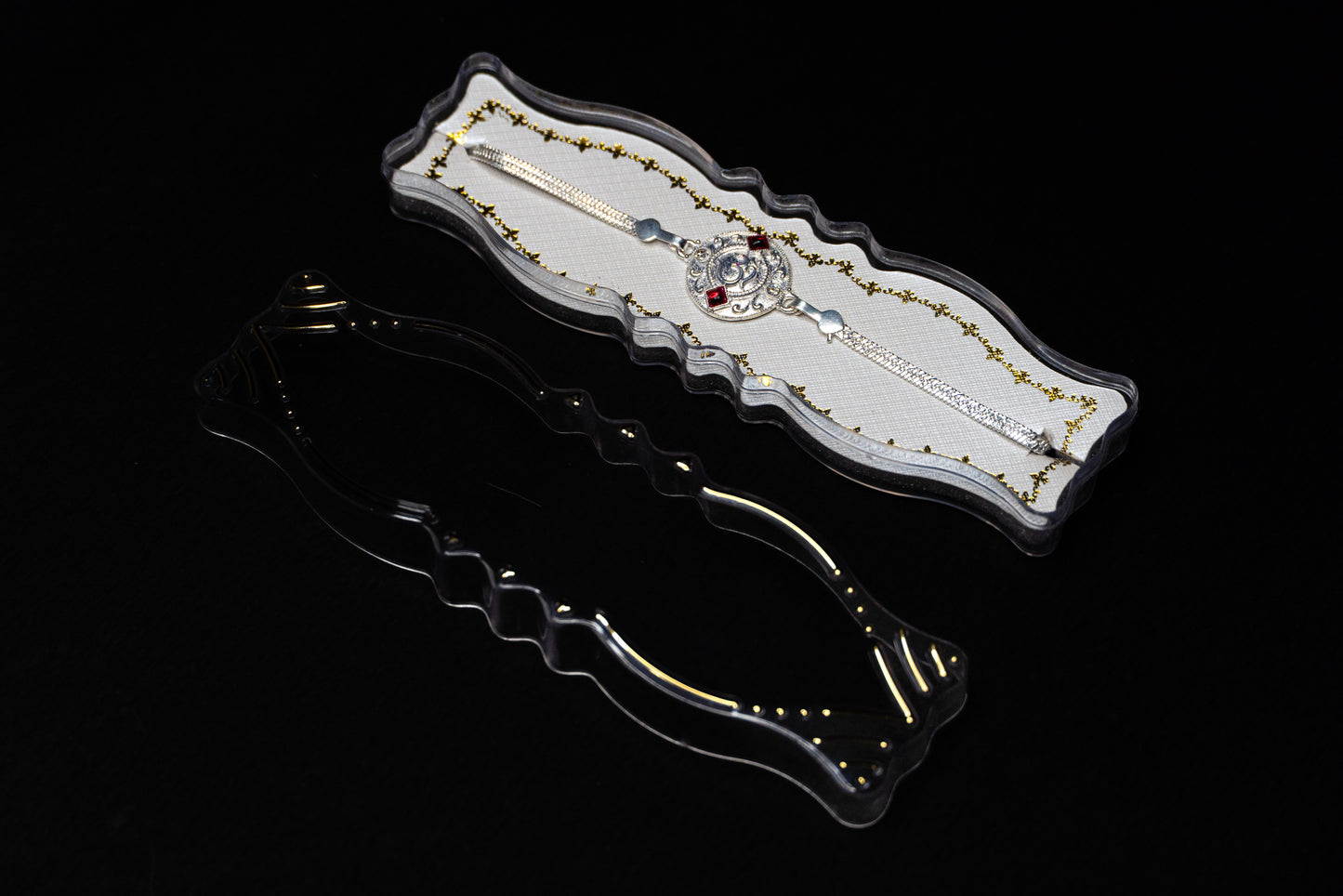 Divine Grace Silver 0.01 Carat Lab Diamond 925 Silver Rakhi
