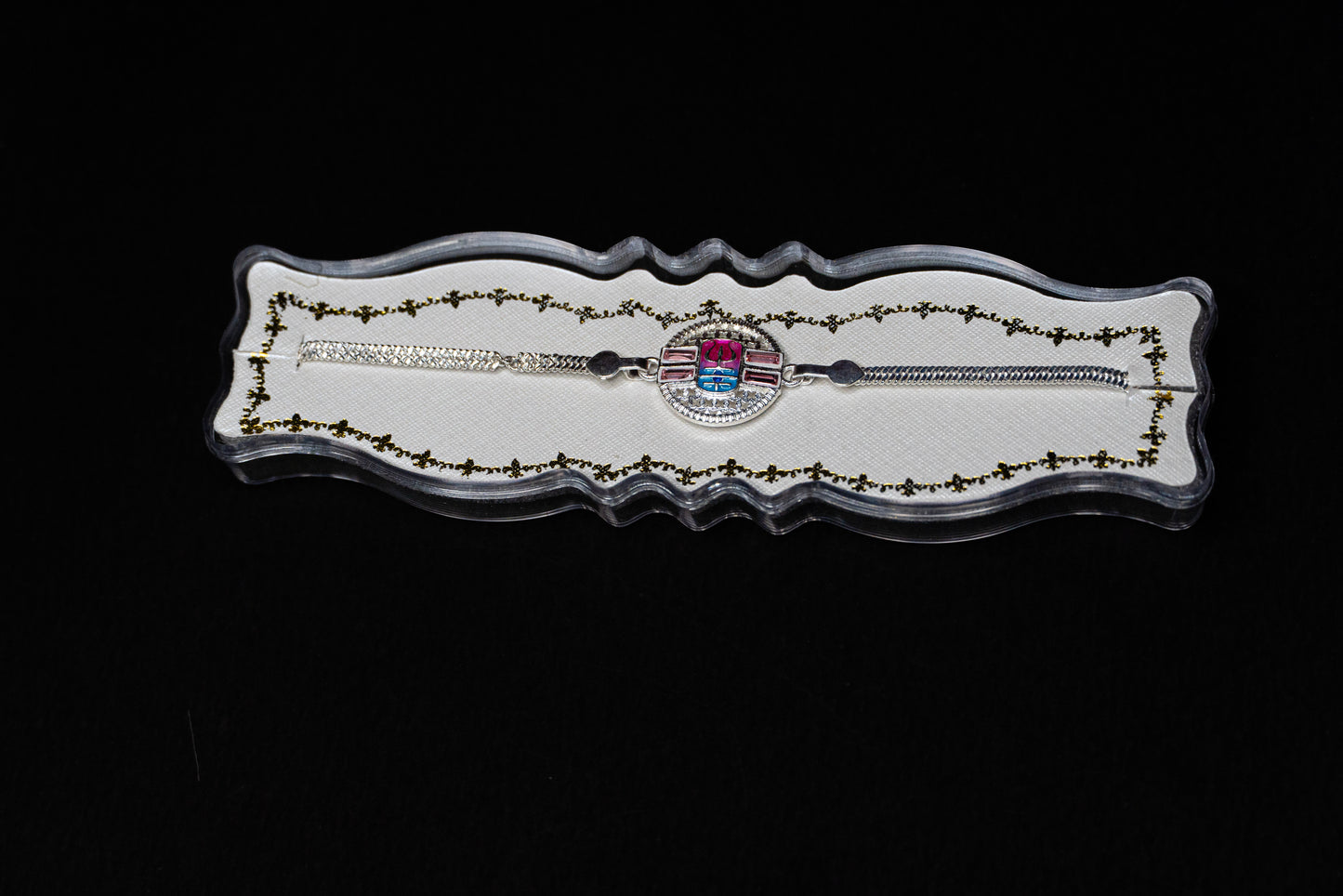 Royal Mosaic 0.01 Carat Lab-Grown Diamond 925 Silver Rakhi