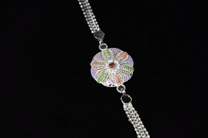 Celestial Grace 0.01 Carat Lab Diamond 925 Silver Rakhi