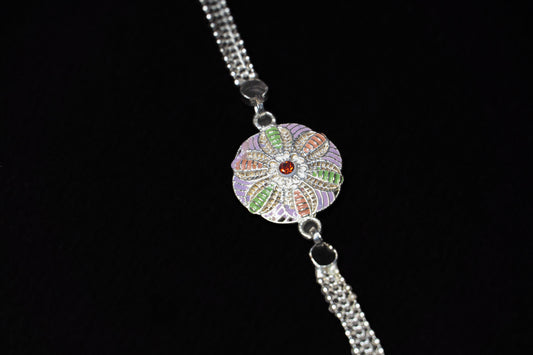 Celestial Grace 0.01 Carat Lab Diamond 925 Silver Rakhi