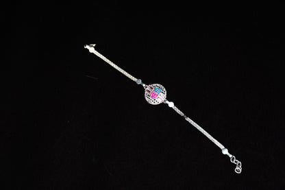 Royal Mosaic 0.01 Carat Lab-Grown Diamond 925 Silver Rakhi