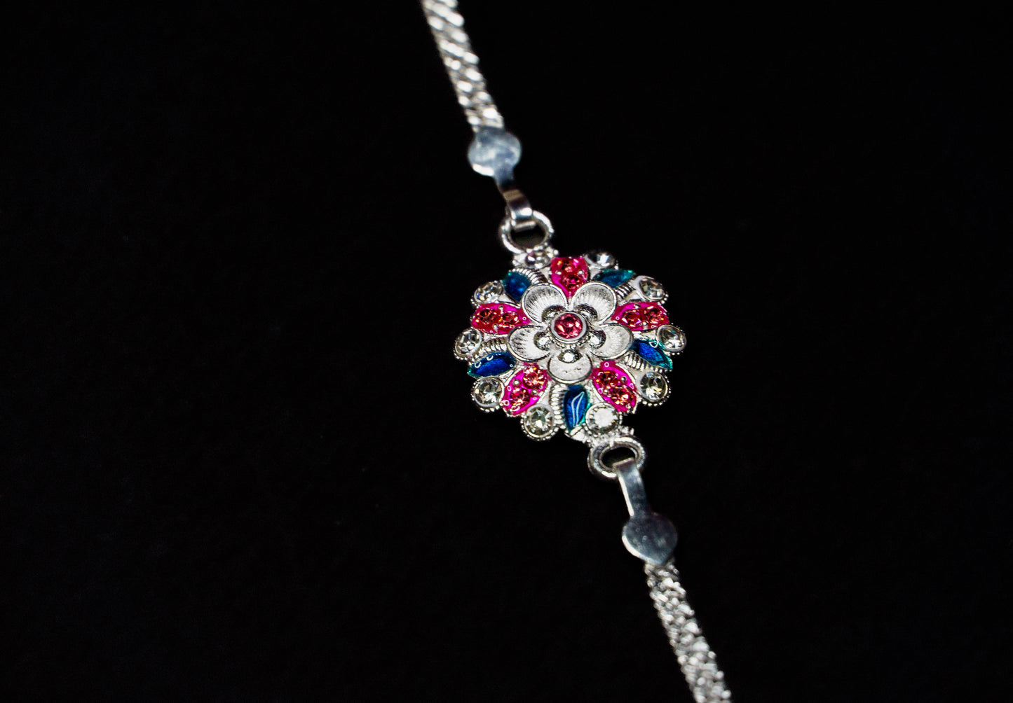 Eternal Bloom 0.01 Carat Lab-Grown Diamond 925 Silver Rakhi