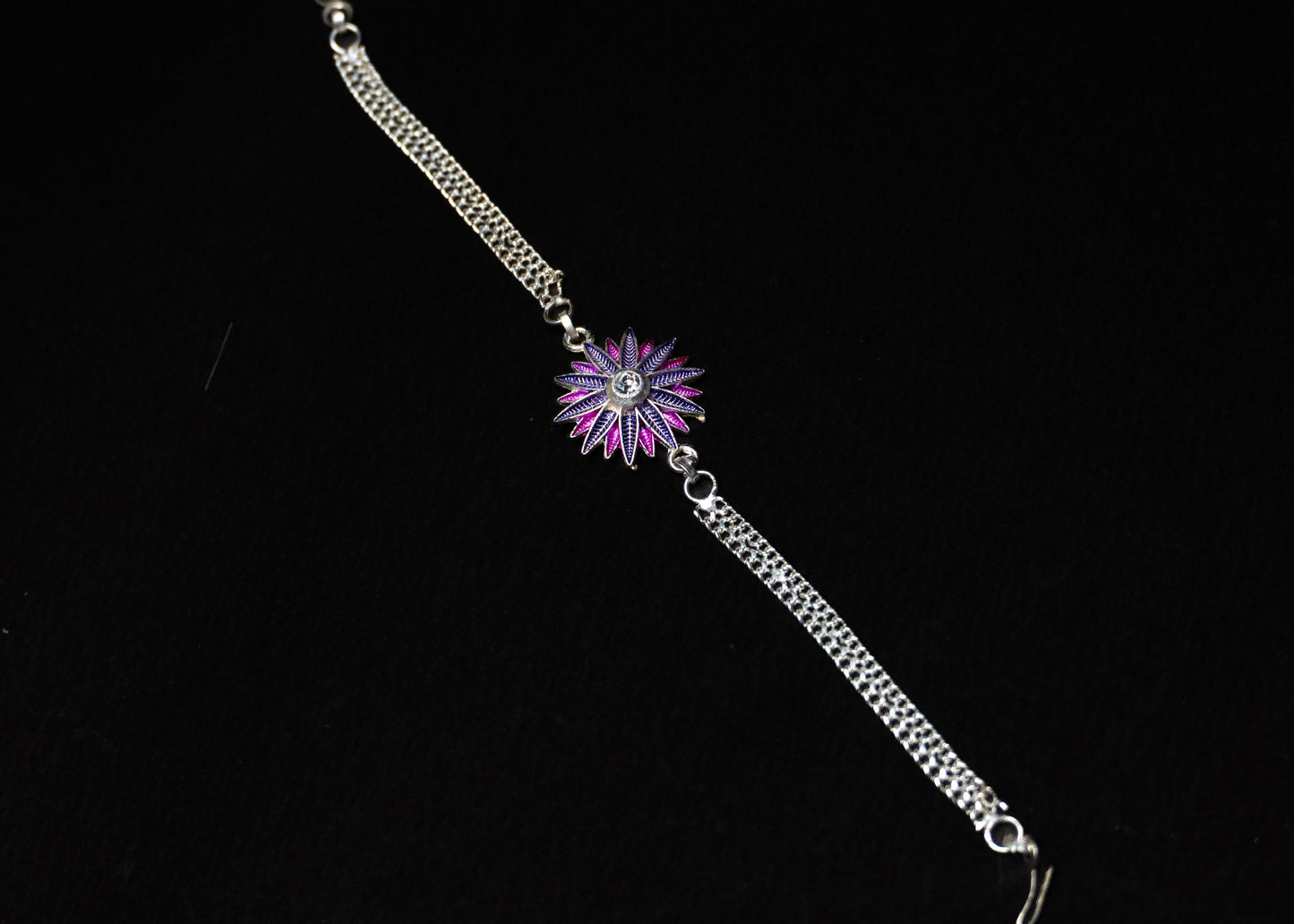 Celestial Radiance 0.01 Carat Lab Diamond 925 Silver Rakhi