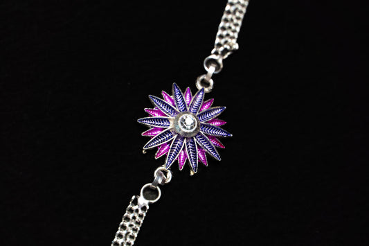 Celestial Radiance 0.01 Carat Lab Diamond 925 Silver Rakhi