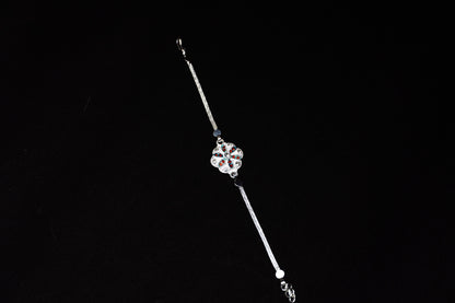 Radiant Blossom 0.01 Carat Lab Diamond 925 Silver Rakhi