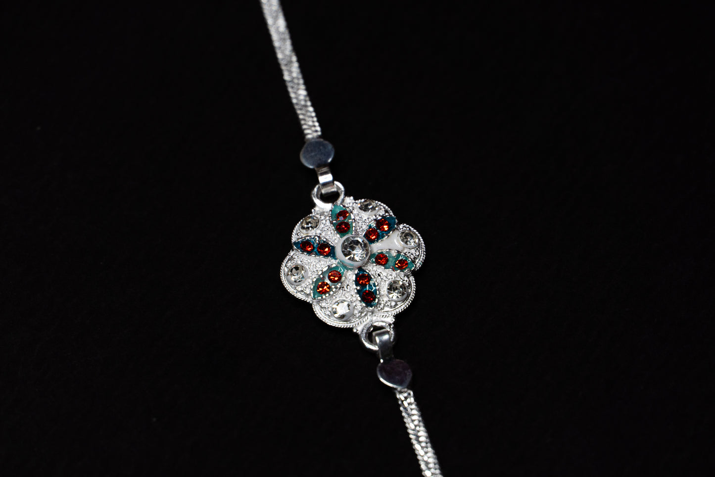 Stellar Bloom 0.01 Carat Lab-Grown Diamond 925 Silver Rakhi