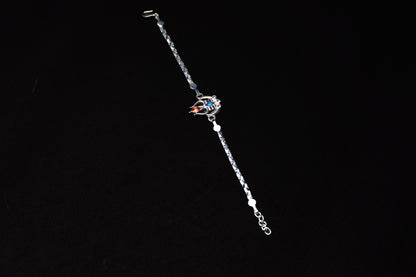 Shiva 0.01 Carat Lab-Grown Diamond 925 Silver Rakhi
