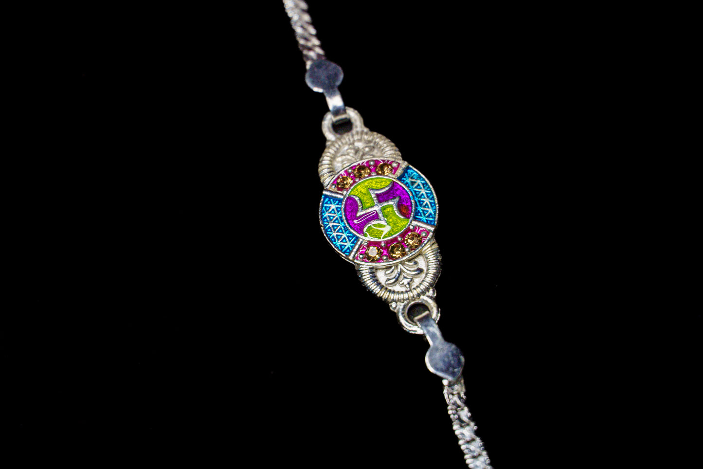 Divine Harmony 925 Silver Meenakari Rakhi