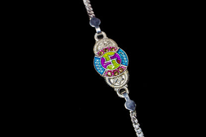 Divine Harmony 925 Silver Meenakari Rakhi