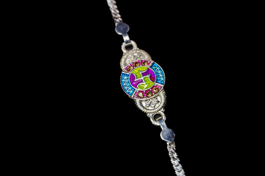 Divine Harmony 925 Silver Meenakari Rakhi