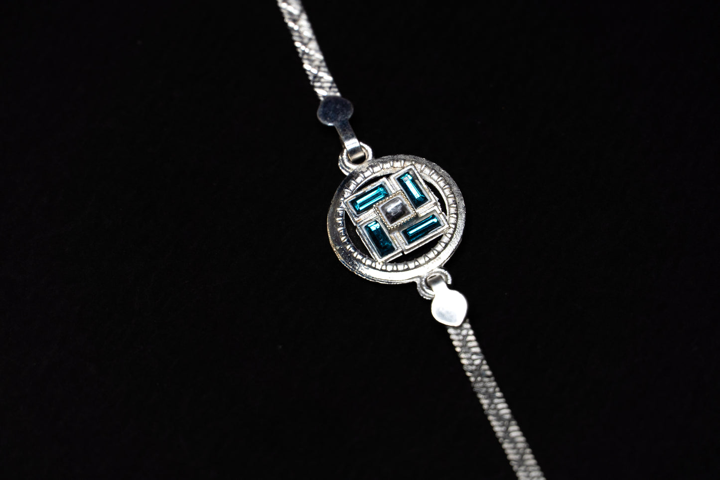 Azure Harmony 0.01 Carat Lab-Grown Diamond 925 Silver Rakhi