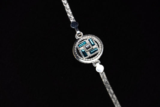 Azure Harmony 0.01 Carat Lab-Grown Diamond 925 Silver Rakhi