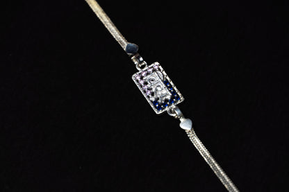 Veera 0.01 Carat Lab-Grown Diamond 925 Silver Rakhi