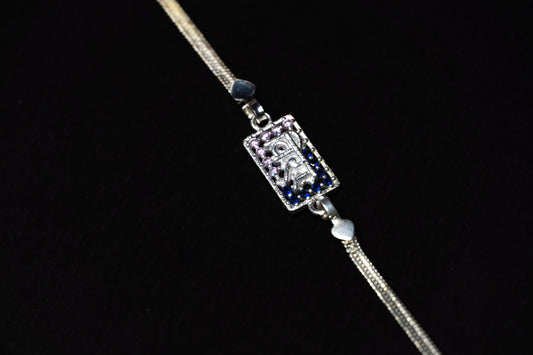 Veera 0.01 Carat Lab-Grown Diamond 925 Silver Rakhi
