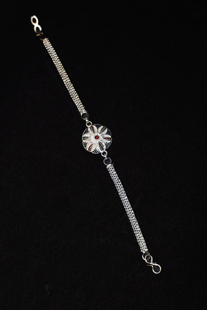 Serene Petal 0.01 Carat Lab-Grown Diamond 925 Silver Rakhi