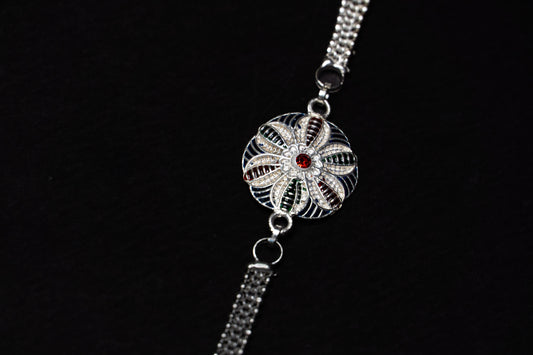 Serene Petal 0.01 Carat Lab-Grown Diamond 925 Silver Rakhi