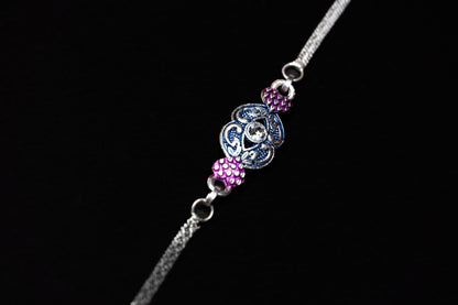 Lavender Grace 0.01 Carat Lab-Grown Diamond 925 Silver Rakhi