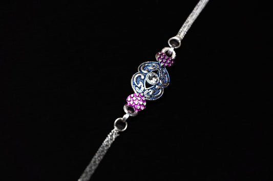 Lavender Grace 0.01 Carat Lab-Grown Diamond 925 Silver Rakhi