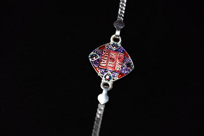 Majestic Crest 0.01 Carat Lab-Grown Diamond 925 Silver Rakhi