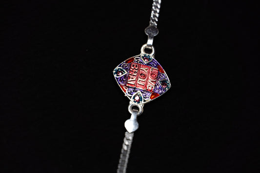 Majestic Crest 0.01 Carat Lab-Grown Diamond 925 Silver Rakhi
