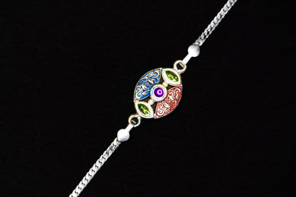 Enchanted Harmony 0.01 Carat Lab-Grown Diamond 925 Silver Rakhi