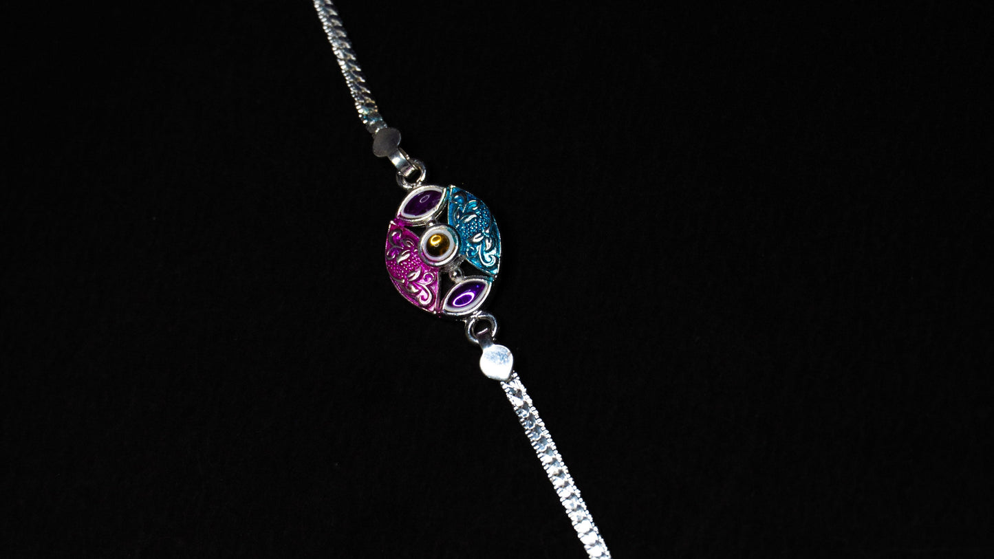 Enchanted Harmony 0.01 Carat Lab-Grown Diamond 925 Silver Rakhi