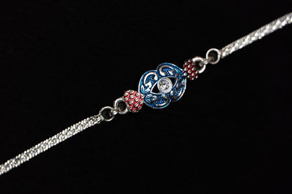 Lavender Grace 0.01 Carat Lab-Grown Diamond 925 Silver Rakhi