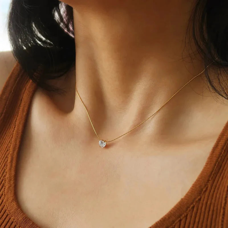 Heart Solitaire Necklace