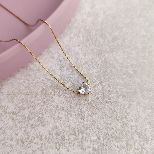 Heart Solitaire Necklace